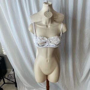 🤍 Oh La La Cheri White Lace Underwire Bralette – Size XL 🤍